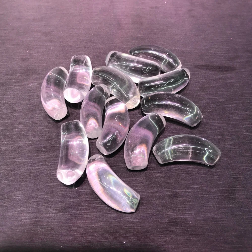 3pcs Natural Clear Quartz Bend Jewelry Making For Bracelet Crystal Healing Stone Fashion Gift DIY Accessories