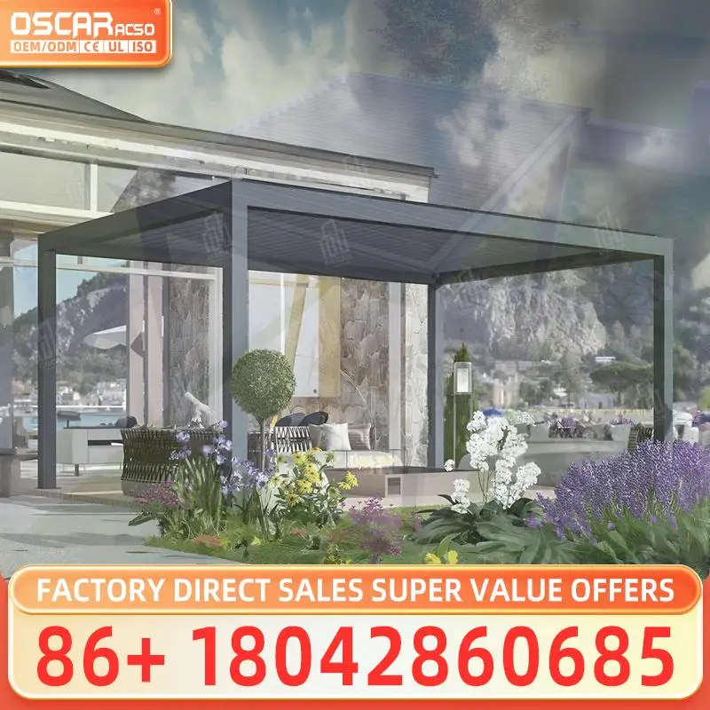 Easy to Install Electric Louvered Roof Pergola Kits for Garden Patio Backyard pergola