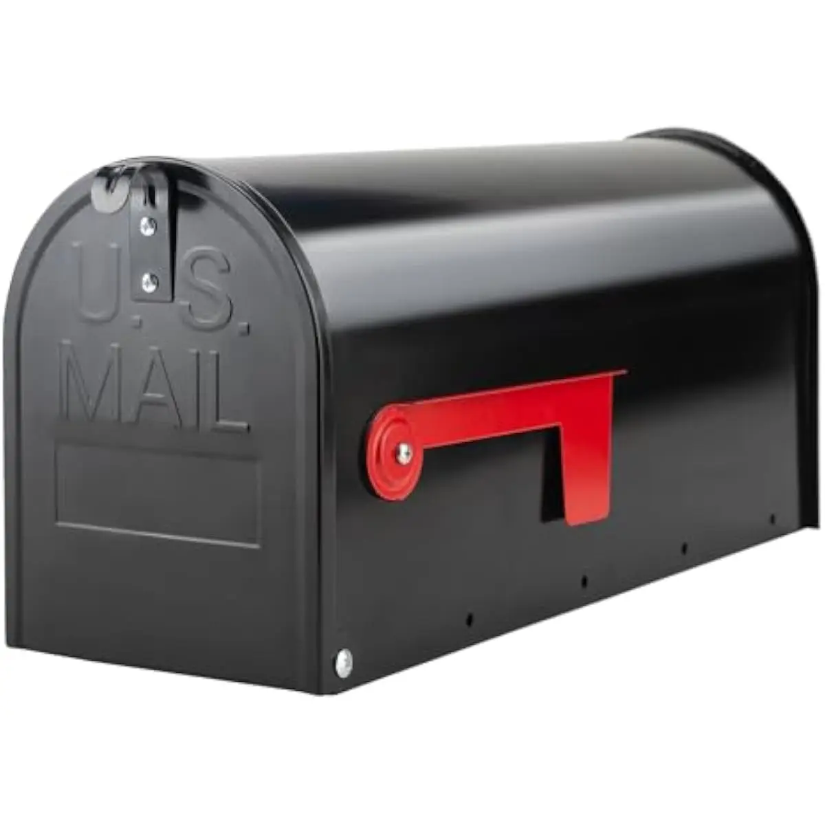 Black Powder-Coated Galvanized Steel Exterior Mailbox 20 Inch Depth 6.7 Inch Width 8.7 Inch Height Weatherproof Durable Outdoor