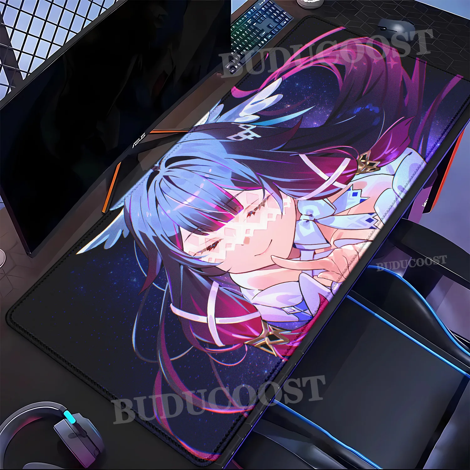 

Коврик для мыши Columbina, милый нескользящий резиновый игровой коврик для мыши Genshin Impact, офисный коврик для клавиатуры, оверлок для ноутбука, XXL HD, настольный коврик с принтом