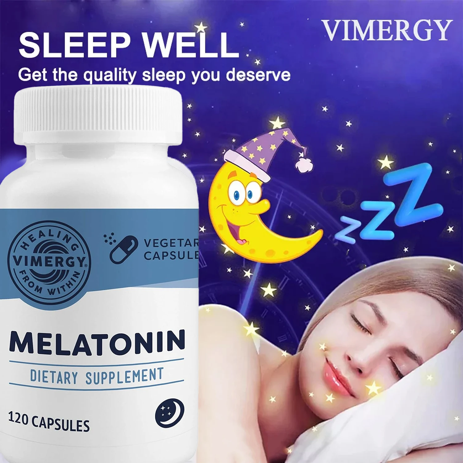 

Melatonin Supplement Capsules 5mg - Natural Sleep Support, Regulate Sleep Schedule and Reduce Stress, Promotes Sleep Quality