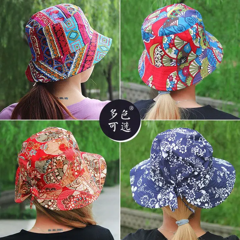 2024 New Creative Pure cotton double-sided printing Fisherman Hat Outdoor Leisure Sunshade cap