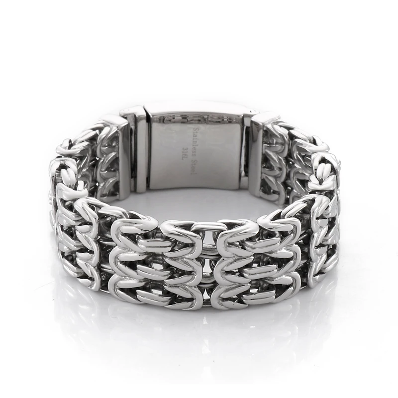 148g Stainless Steel Large Huge Casting Knot Chain Link Bracelet Bangle for Mens Cool Gifts 23mm 8.66inch