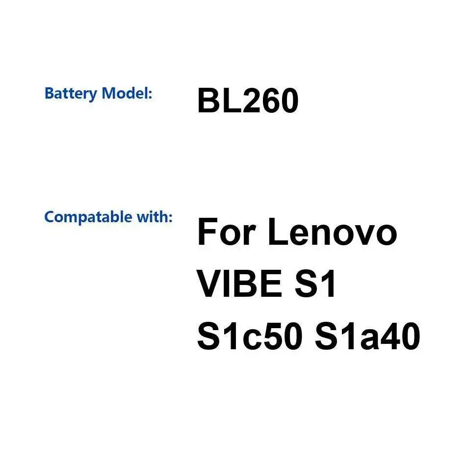 

Безопасный аккумулятор для мобильного телефона 2800 мАч для Lenovo Vibe S1 Lite S1la40 BL260
