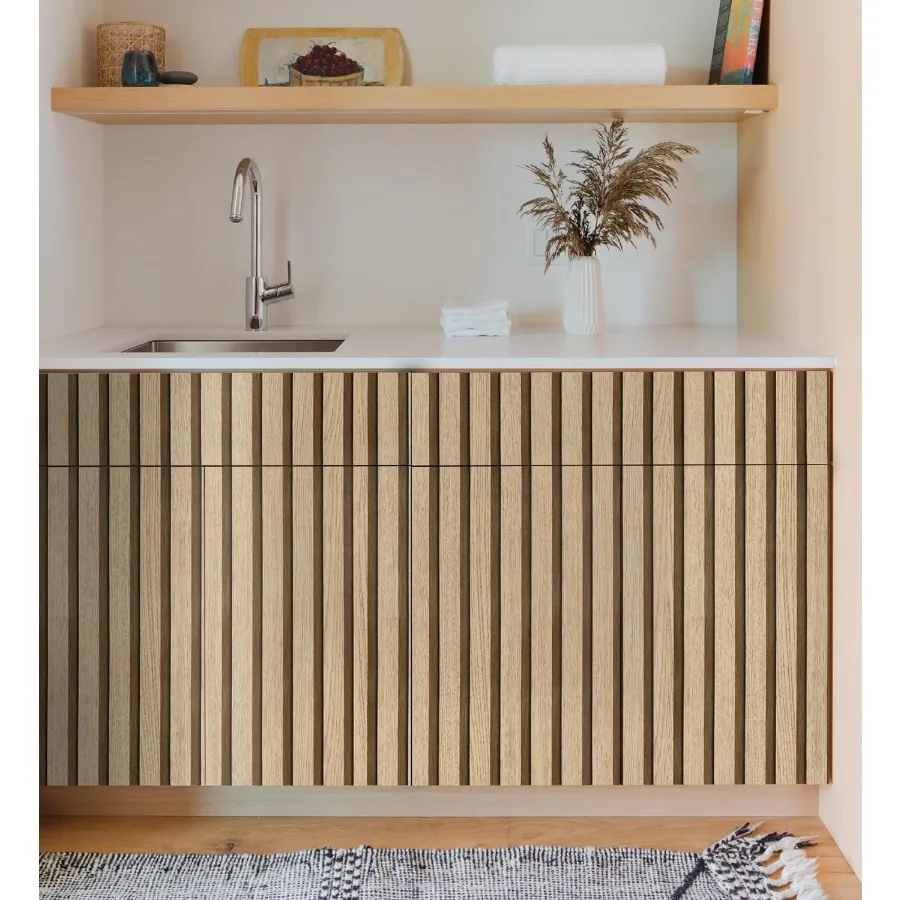 Peel and Stick Wooden Slat Wallpaper Self Adhesive Removable Wood Stripe Grain Contact Paper for Home Bedroom Living Room Decor