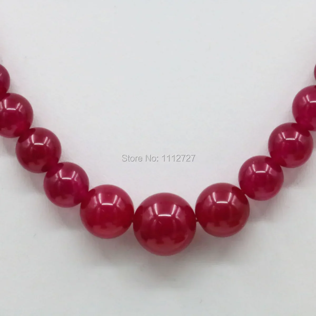 6-14mm Natural Rose Red Jade Stone Tower Necklace Chain Earring Sets Round Beads Women Jewelry Making Gifts Accessories 18inch