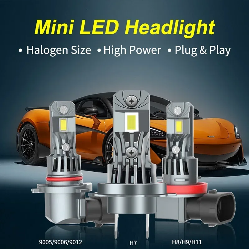 

H7 LED Headlight Bulb Mini Wireless 60W 4800LM 6500K CSP for Car Headlamp Auto Diode Lamps H7 Turbo Led 12V Automobile