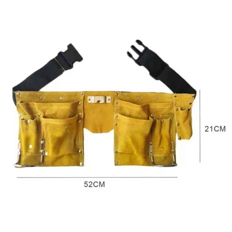 Leather Tool Belt Exquisite Carpenter Construction Quick Release Buckle Kits Electrician Belts Wear-resistance Work Apron