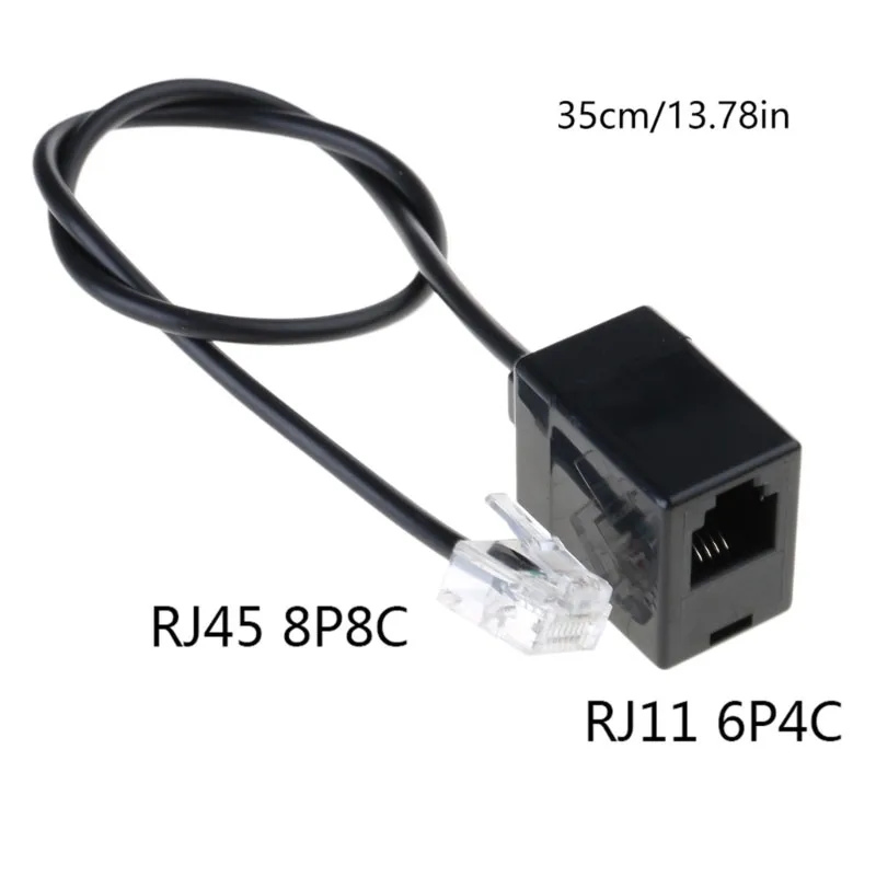 35cm RJ45 to RJ11 Adapter Cable Professional Network Telephone Accessories 8P8C Male To Female 6P6C Converter Secure Connection