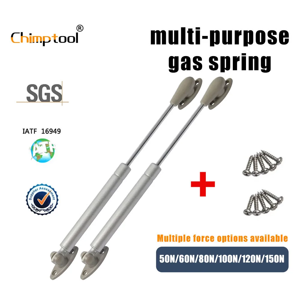 2 Pcs Cabinet Gas Strut Lift Support Pneumatic Spring Stay for Kitchen Cupboard Door with Brackets and M4 Screws