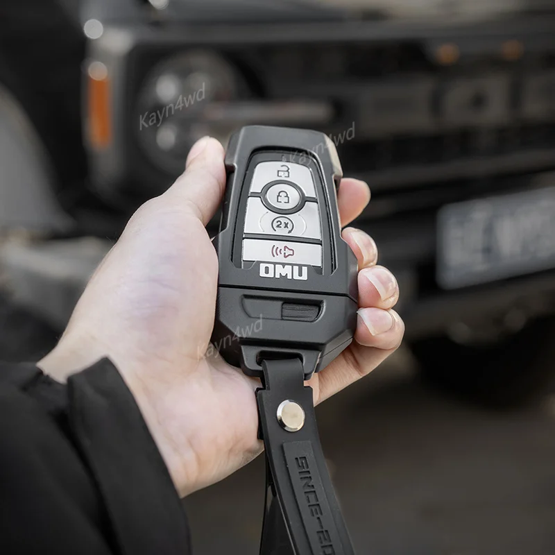 الطرق الوعرة 4x4 الملحقات الخارجية OMU سلسلة الألومنيوم مفتاح الحال بالنسبة 2021-2025 فورد برونكو/F-150 رابتور/استكشاف غطاء مفتاح معدني #5