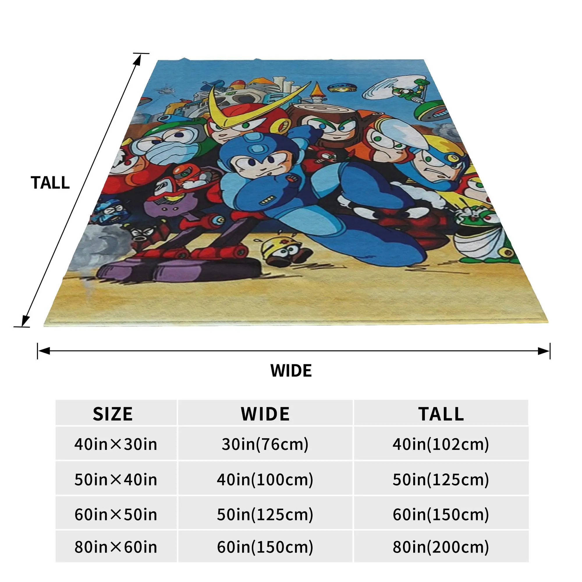 Classic Megaman Blankets Soft Warm Flannel Throw Blanket Cover for Bed Living room Picnic Travel Home Couch