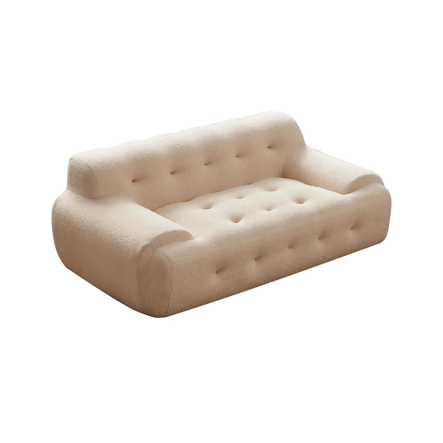 Scandinavian Minimalist Style Two-Seater Recliner Sofa Set High Density Foam with Lambswool Fabric for Hotels