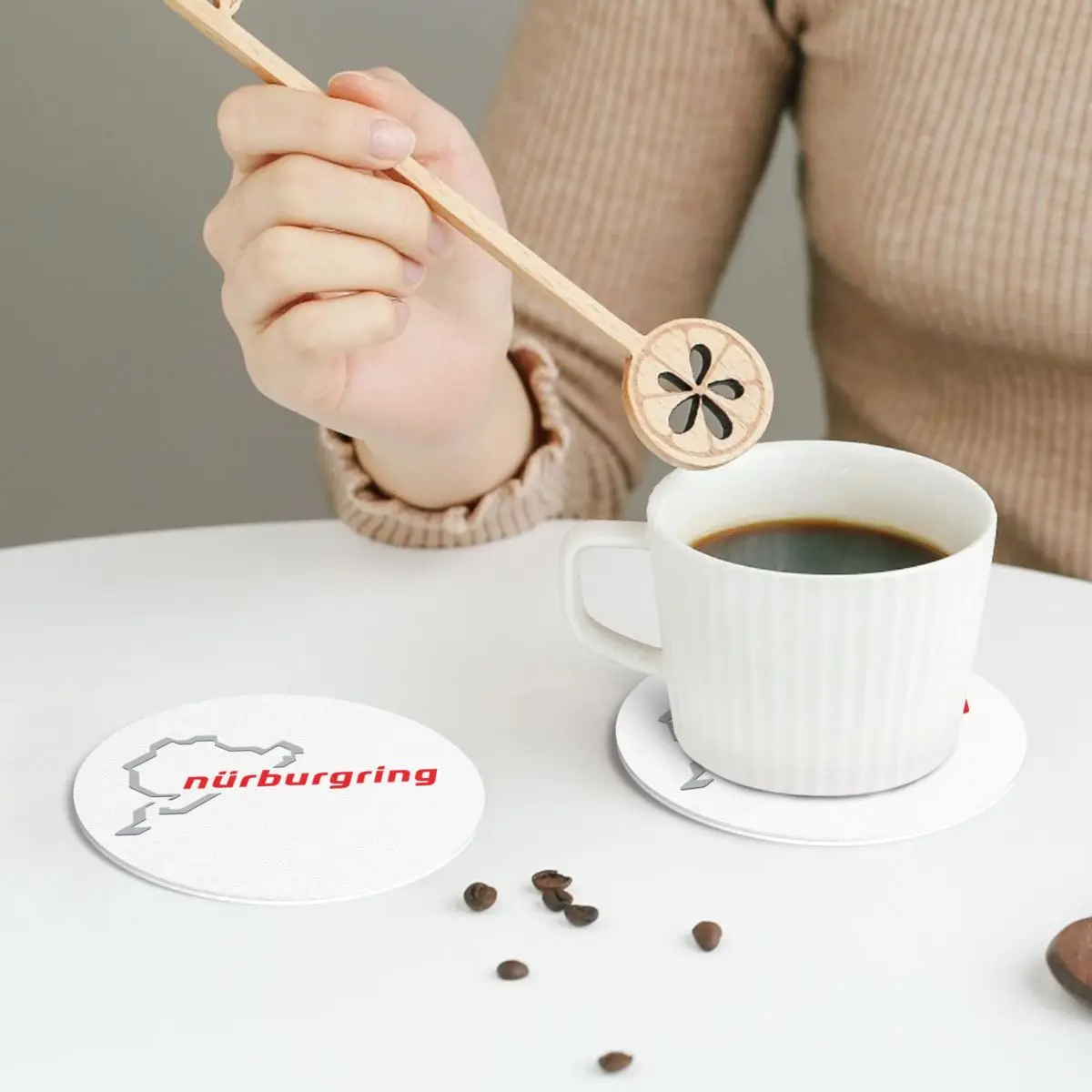 Race Track Germany Nurburgring Coasters Leather Placemats Non-slip Insulation Coffee Mats For Home Kitchen Dining Pads Set of 4