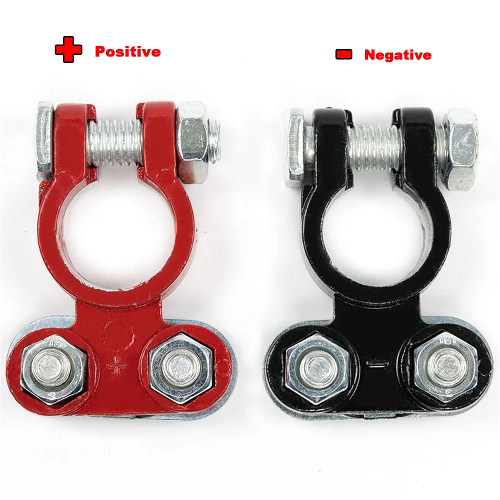2Pcs Car Battery Terminal Clamp Pile Head Connector Clip Pole Post Heavy-duty Clamp Clip Terminal Pile Head for Auto Boat Truck