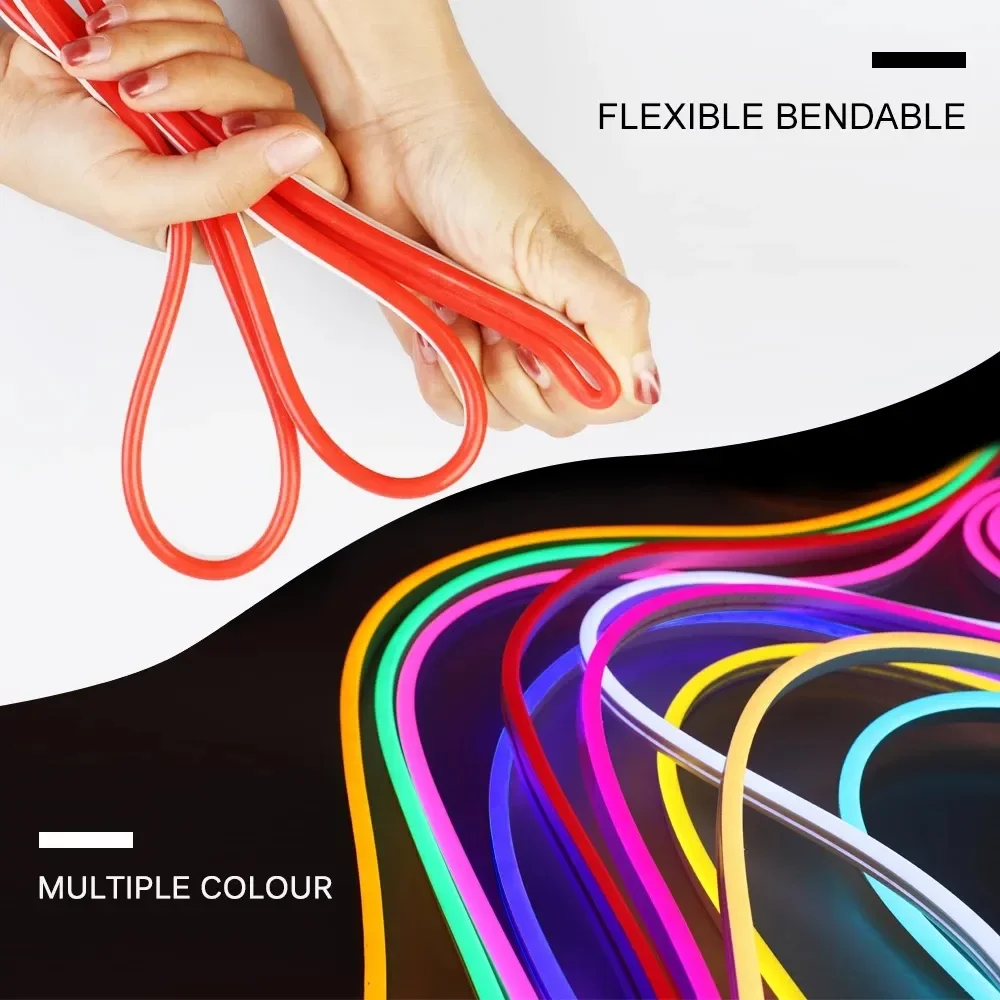 LED Flexible Silicone Neon Light Strip Set 2835 Low Voltage 12V 6*12 Shape Embedded Linear Flexible Light Strip