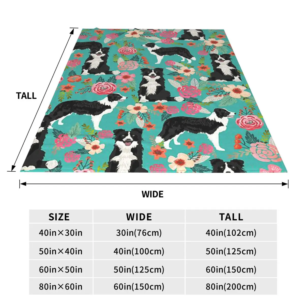 Border Collie Dog Pattern Blankets Flannel Sofa Throw Blanket Multi-function for Home Bedroom Travel Throws Bedspread Quilt