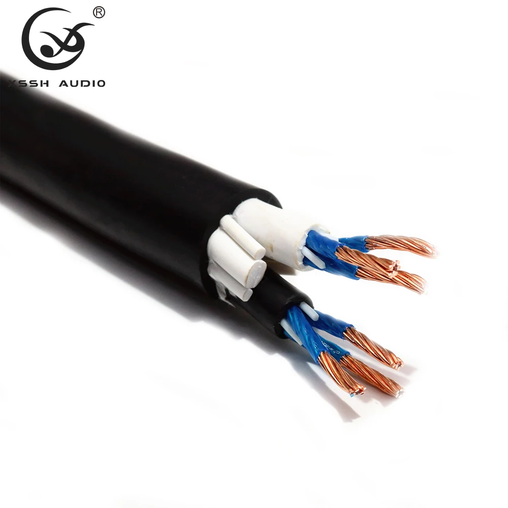 Speaker Line YIVO XSSH Hifi Audio OEM ODM 18mm OD OCC Core Black PVC Case High Quality Audiophile HIFI Audio Speaker Wire Cable