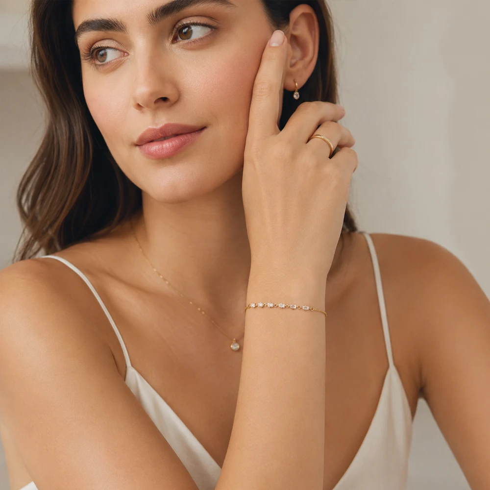 Bracelet Modern Touch New Link Chain 925 Sterling Silver Classic Happiness Jewelry Gift For Women