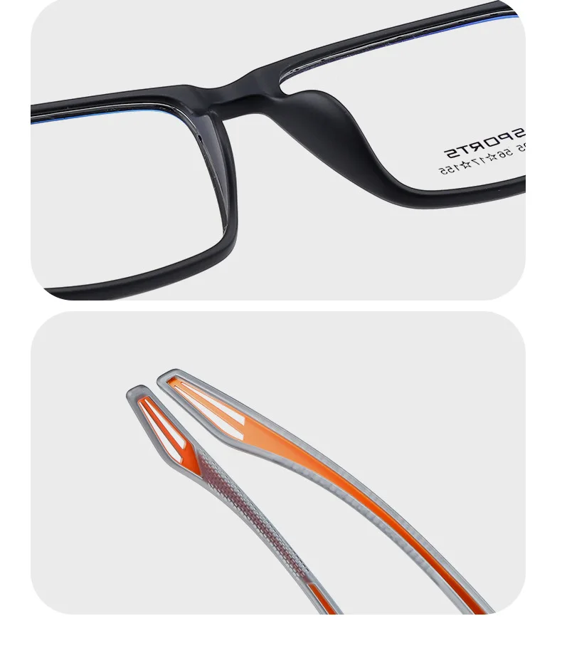 2024 neue Mode ultraleichte transparente tr90 Brillen Sport brille für Männer große Brillen optischen Rezept rahmen – Detail 12