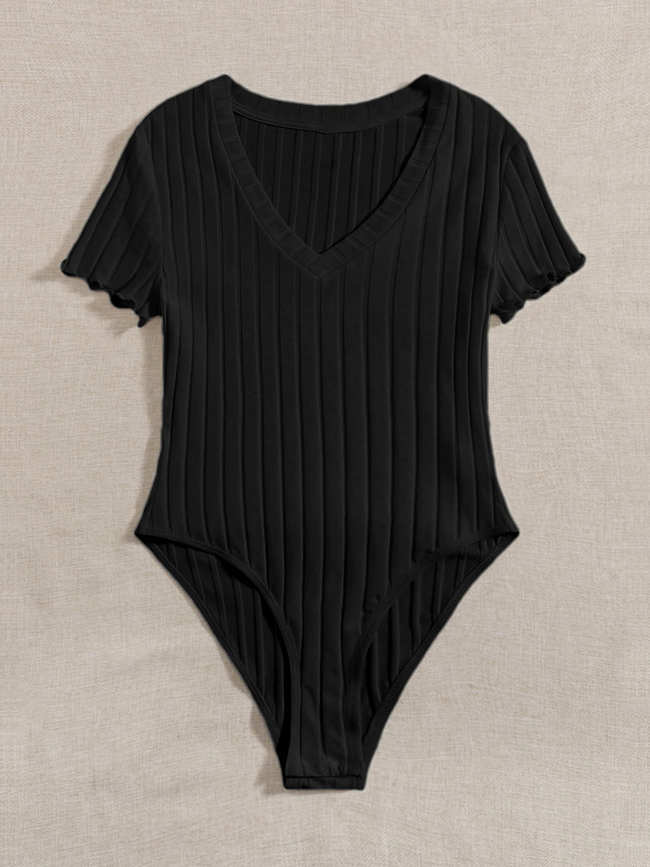 Neues kurzärmeliges, schmales T-Shirt mit V-Ausschnitt, sexy und vielseitiger, eng anliegender Jumpsuit. – Detail 26