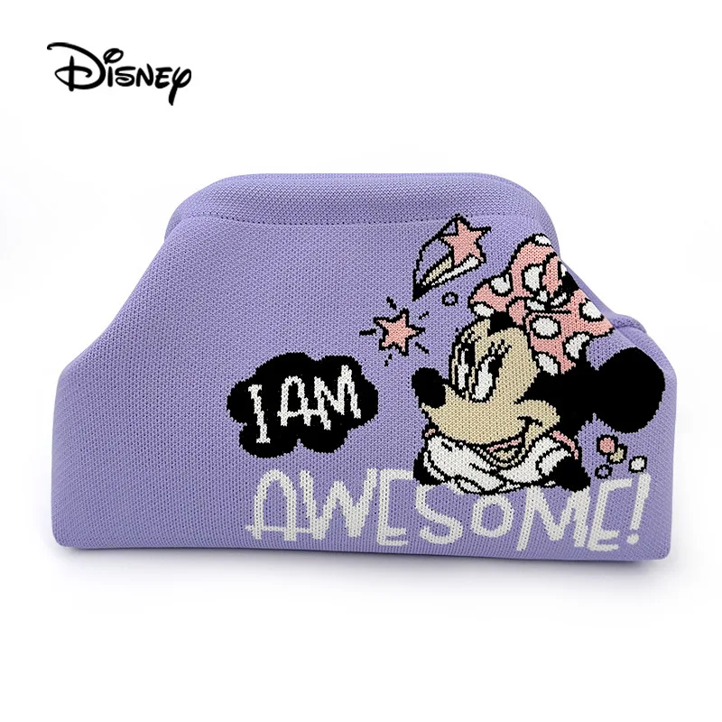 

Disney New Cute Minnie Clutch Bag Large Capacity Clamp Bag