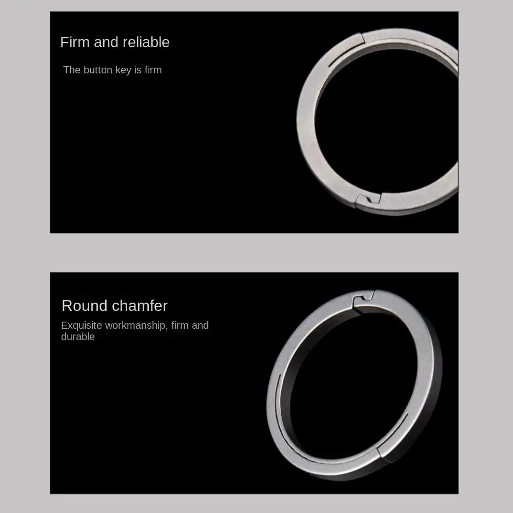 18/22/26/32mm Titanium Alloy Key Rings Organizer Quick Release Titanium Alloy Keychains Round Lightweight Split Rings Keyring