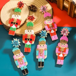 girlgo Christmas Handmade String of Beads Drop Earrings the Nutcracker Earrings Christmas Themed Event Wear Christmas Gift