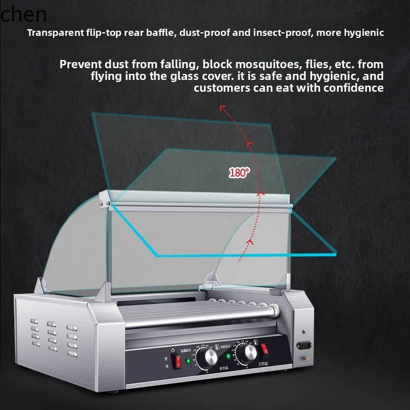 

ZML Commercial Automatic Temperature Control Taiwan Type Fragrant Ham Hot Dog Machine Small Stainless Steel