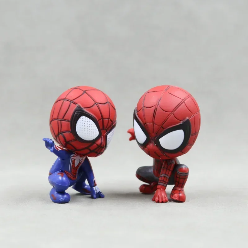 

Marvel Spiderman Anime Toy Figures Cute Marvel Hero Model Doll for Kids Collectible Tabletop Cartoon Birthday Gift