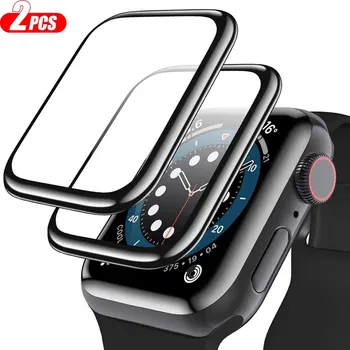 Screen Protector for Apple Watch Series 9 8 7 6 SE 5 4 3 Accessories 9D HD Full Film for IWatch 45mm 41mm 40mm 44mm 38mm 42mm