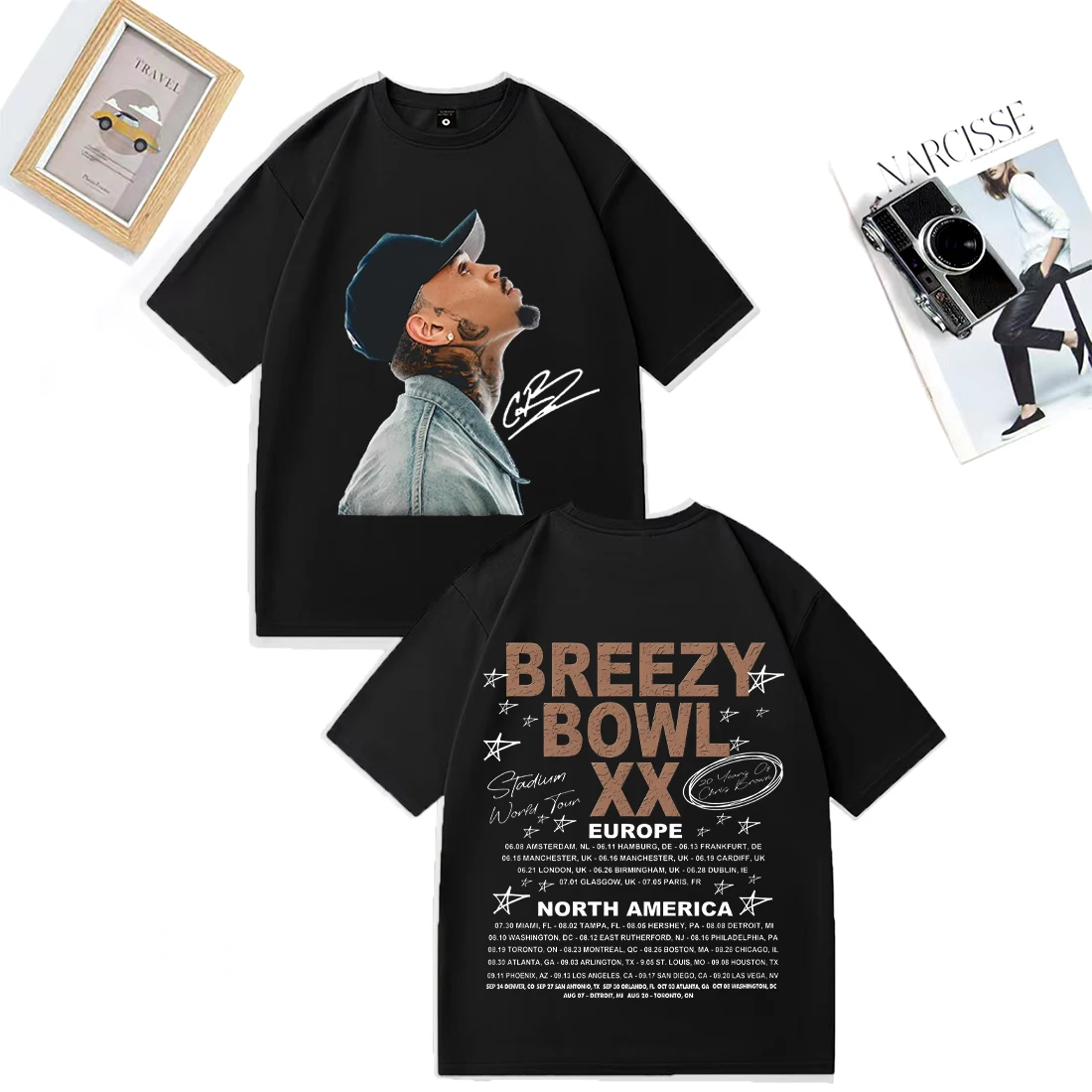 

Chris Brown Tour Breezy Bowl XX Graphics T-Shirt Hip Hop Short Sleeve t-shirts Vintage Men Women plus size tops Cotton T Shirt