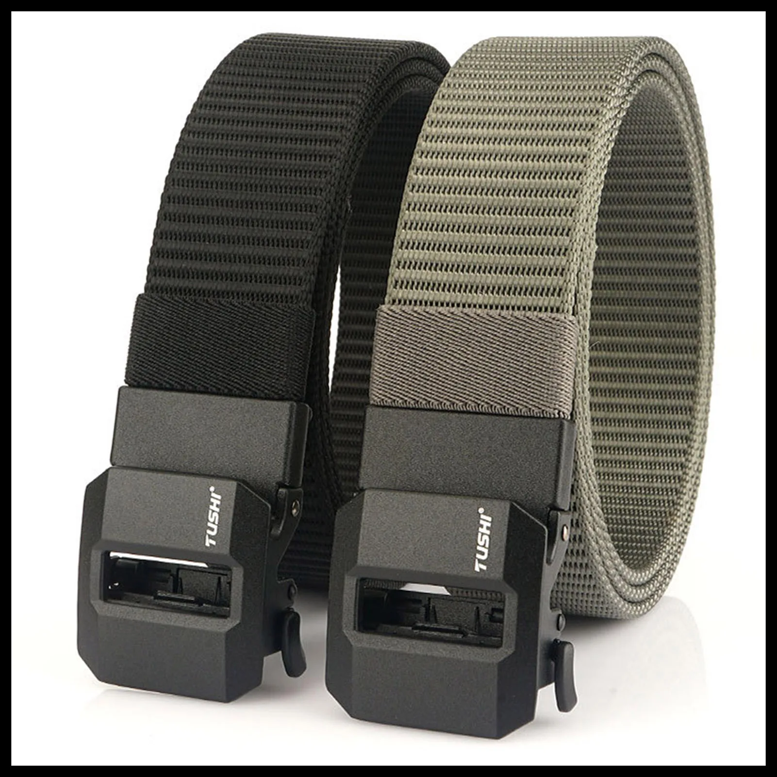 

Мужской плетеный нейлоновый ремень для активного отдыха, регулируемый, минималистичный, однотонный, с автоматической пряжкой, для джинсов, брюк, шорт