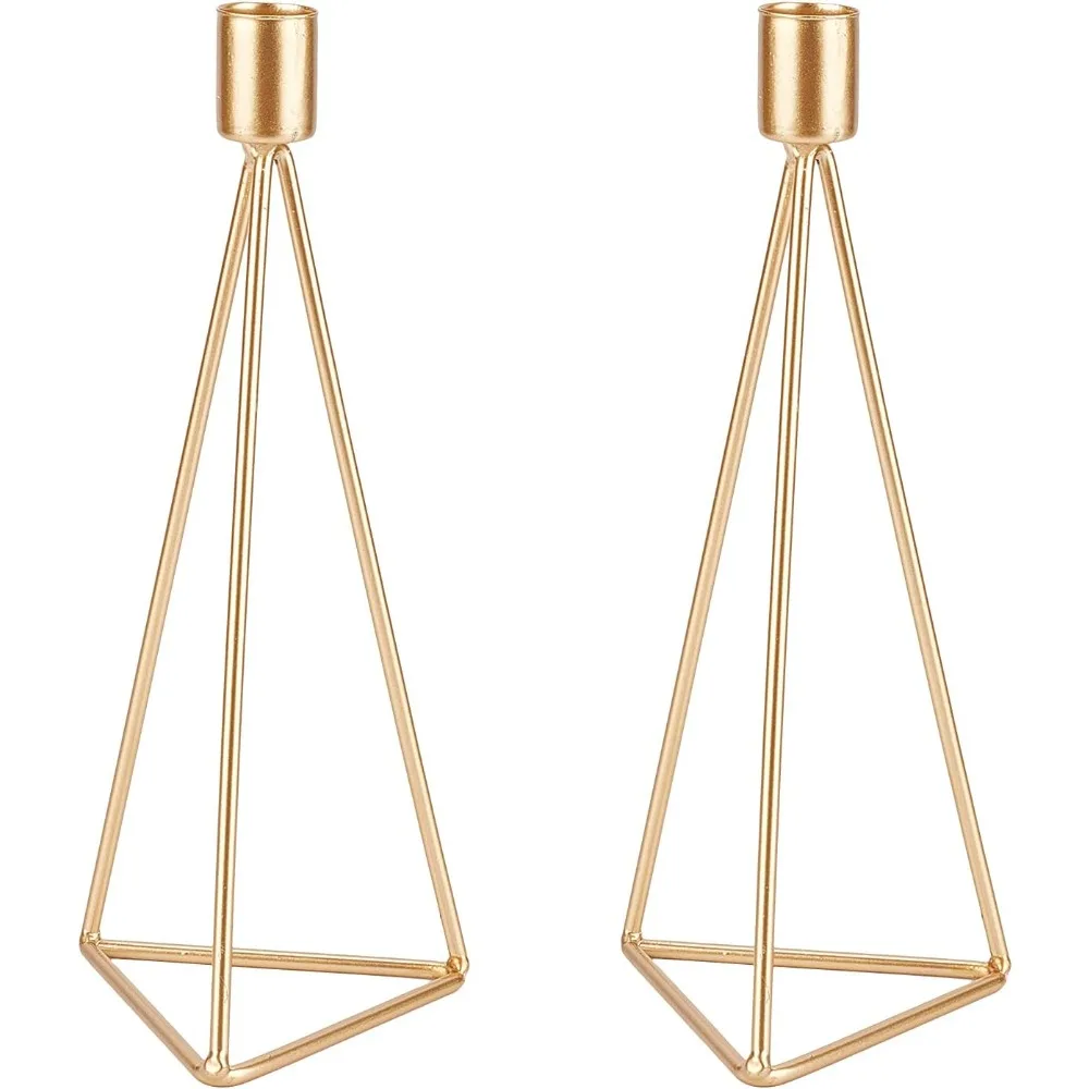 

2 Pcs Geometric Candle Holders Candlestick Holder Modern Minimalist Decorative Candle Holder for Tapered Candles Home Table