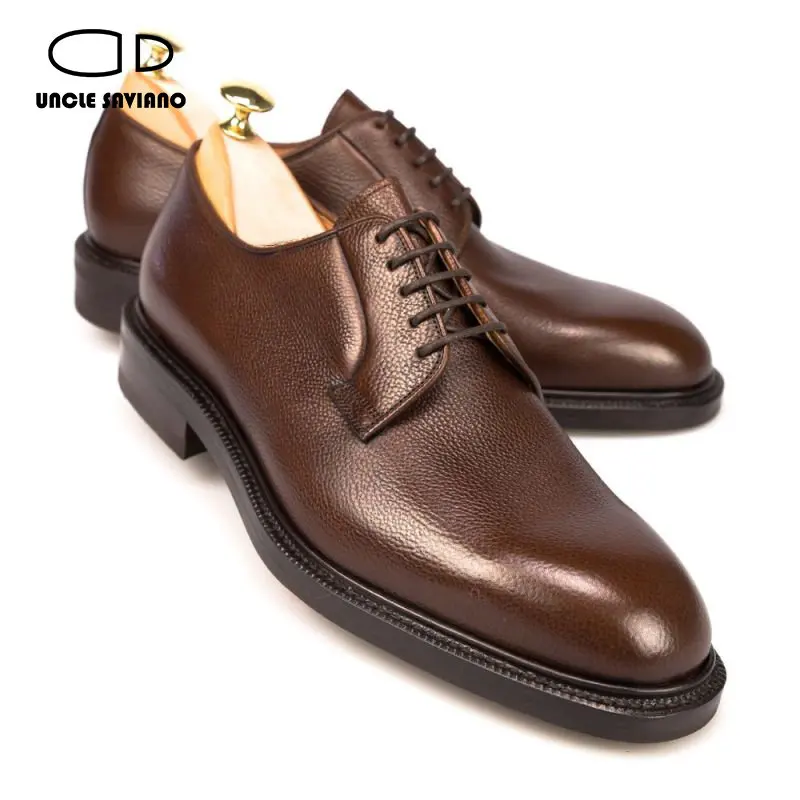 

Uncle Saviano Derby Formal Shoes Men Wedding Party Mans Shoe Genuine Leather Handmade Designer Office Men Dress Shoes Original