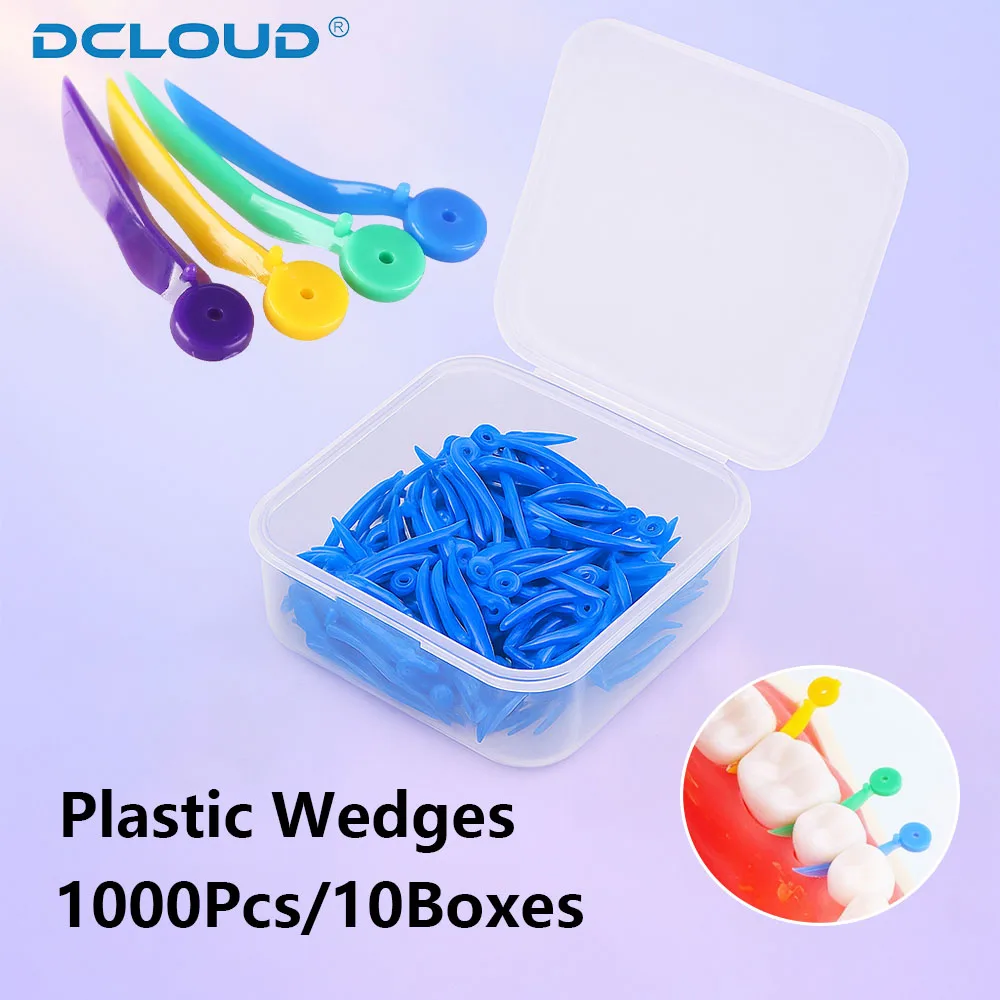 

1000 шт./10 коробок, одноразовые стоматологические клинья для зазора зубов с круглыми отверстиями на конце, медицинские пластиковые аксессуары для ухода за полостью рта для стоматолога, 4 размера
