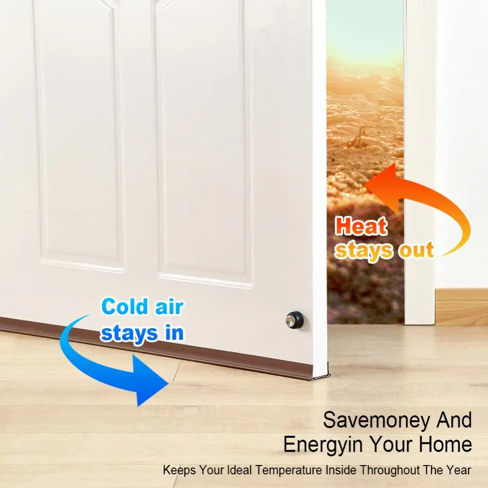 Door Sealing Strip Self-adhesive Detachable Pvc 93cm Home Appliance Door Draft Stoppers Soundproof Weatherstrip Home Decor