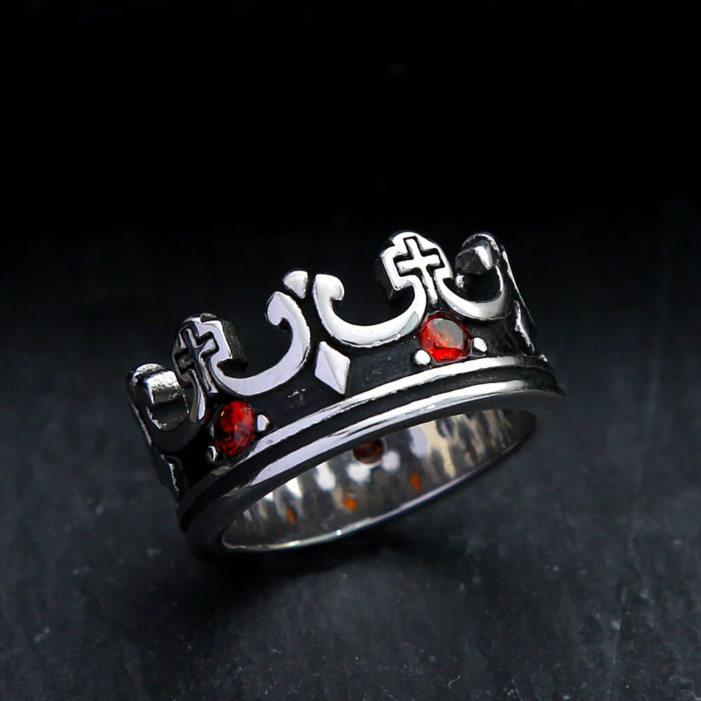 Punk Mode Kronen ringe für Frauen Edelstahl Vintage Biker Ring Männer einzigartige Biker Amulett Schmuck Geschenke Drops hipping