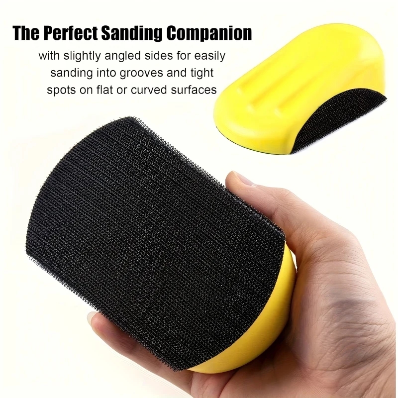 

5-дюймовый шлифовальный блок в форме мыши с креплением на липучке, прочный, из полиуретана, эргономичный, для ручной полировки.