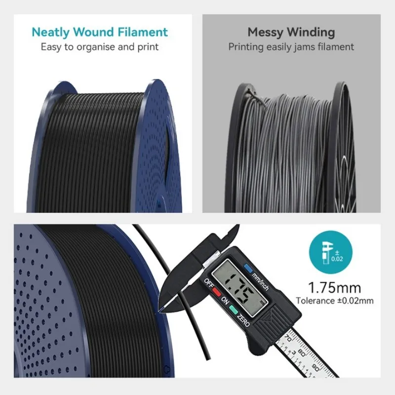 SUNLU 3KG Filament PLA PLUS o Wysokiej Prędkości Druku 1.75mm Szpula 1kg Równomiernie Nawinięty Filament PLA do Drukarek 3D Pasuje do Większości Drukarek FDM — zdjęcie produktu 5