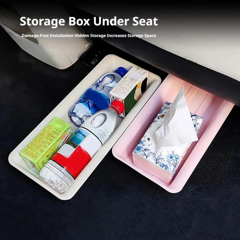 Under Seat Storage Box Universal Car Seat Bottom Organizer Box Removable Storage Box Gadget Case Universal Accessories