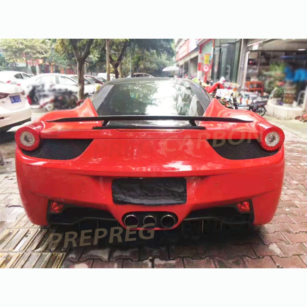 سبويلر شفة صندوق السيارة الخلفي من ألياف الكربون لسيارة فيراري 458 إيطاليا سبايدر بيس كوبيه قابل للتحويل 2011-2013
