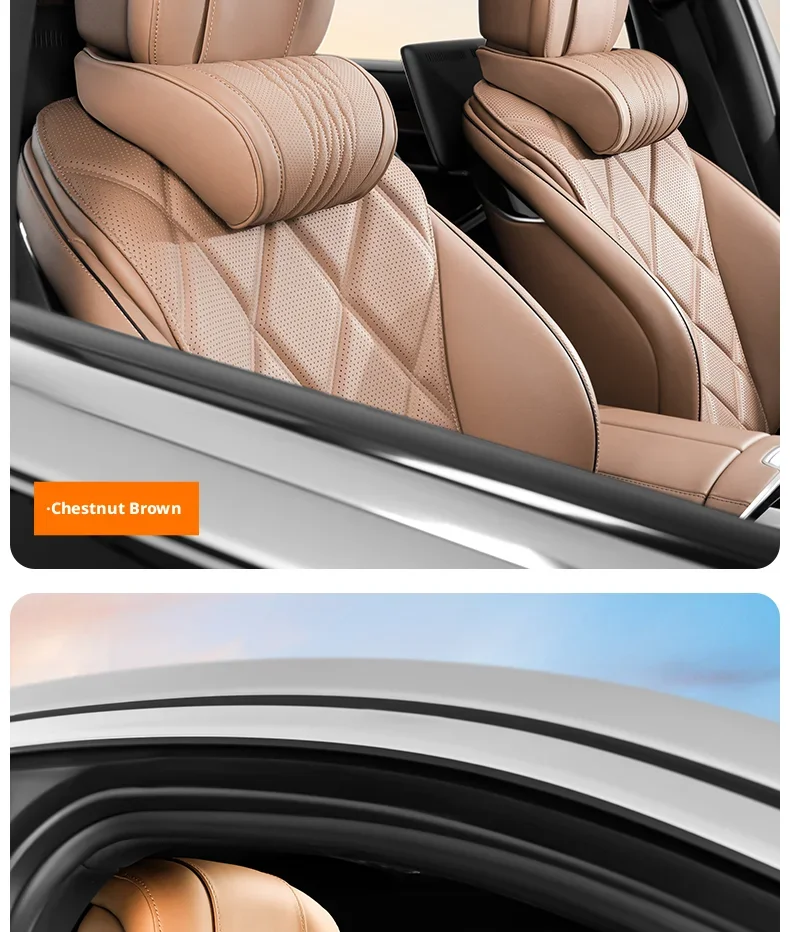 Luxuriöses Nappa-Leder-Latex-Nackenkissen für XPENG G3i P7 P7i P7+ G6 G9 G7 EREV X9 MONA M03 GX – Ergonomische Unterstützung für den Auto-Rückenbereich – Detail 20