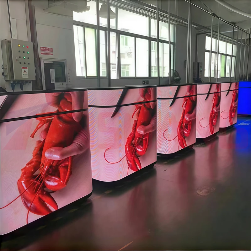 حجم مخصص حديثا مرنة الجدول شاشة LED داخلي P2.5mm لينة منحني DJ كشك شاشة LED لشريط ملهى ليلي #5