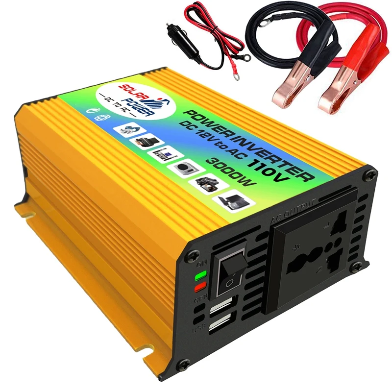 Car Inverter 12V Voltage Transformer Modified Sine Wave Power Inverter DC12V To Converter Dual USB