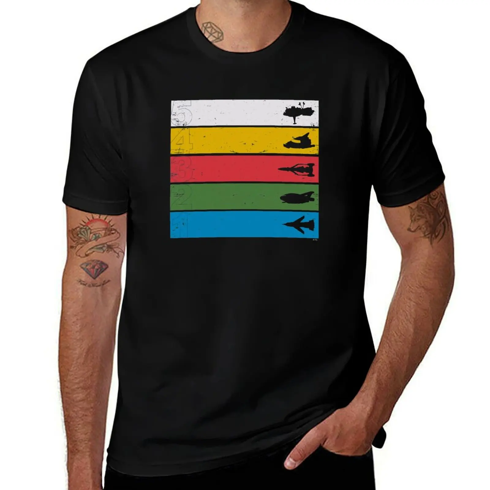

Thunderbirds Classic - Birds Silhouettes on Stripes T-Shirt g man t shirts for men men t shirt cotton 100%
