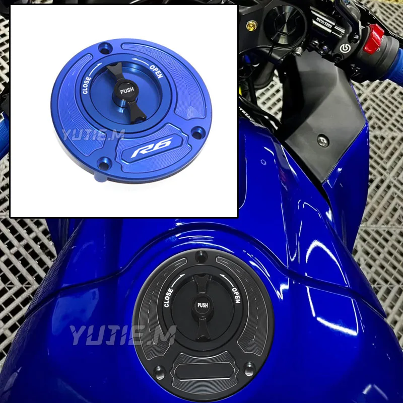 For YAMAHA YZF R1 R1M R7 R6 R15 R15M R3 Fuel Gas Tank Cover Motorcycle Accessories Quick Release Rotate Aluminum Oil Cap Racing