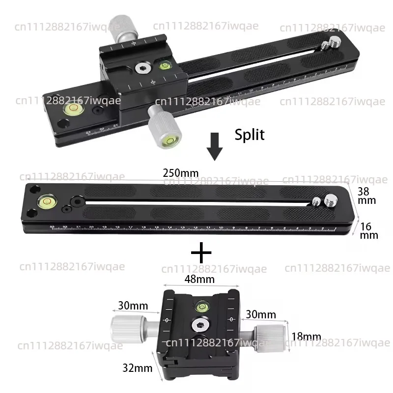 Macro Slide Balance Lengthened Quick Release Plate Holder, Panoramic Gimbal Tripod Telephoto Lens Extension Plate