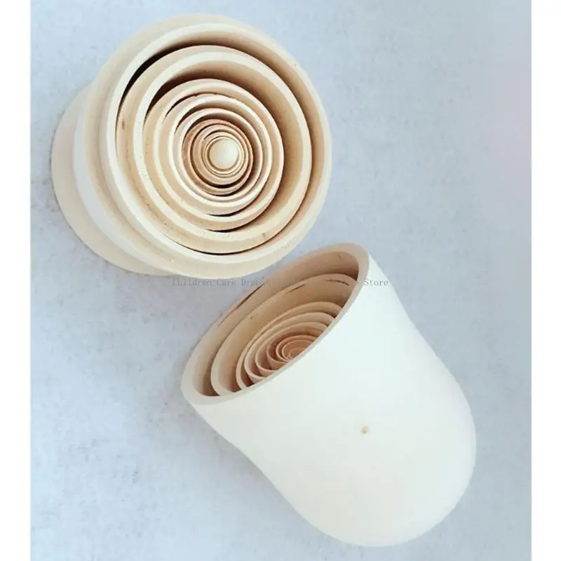10pcs DIY DIY Madera en blanco sin pintar Gran vientre Rusia Muñecas anidación Matryoshka para muñecas Set para niños