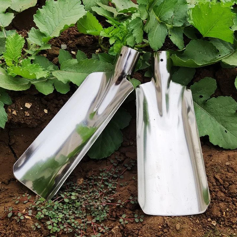1Pcs Thickened Manganese Steel Small Shovel Hole For Soil Planting Flowers Mountain Herd Agricultural Tools